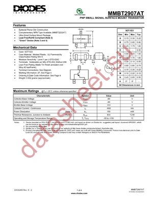 MMBT2907AT-7-F datasheet  